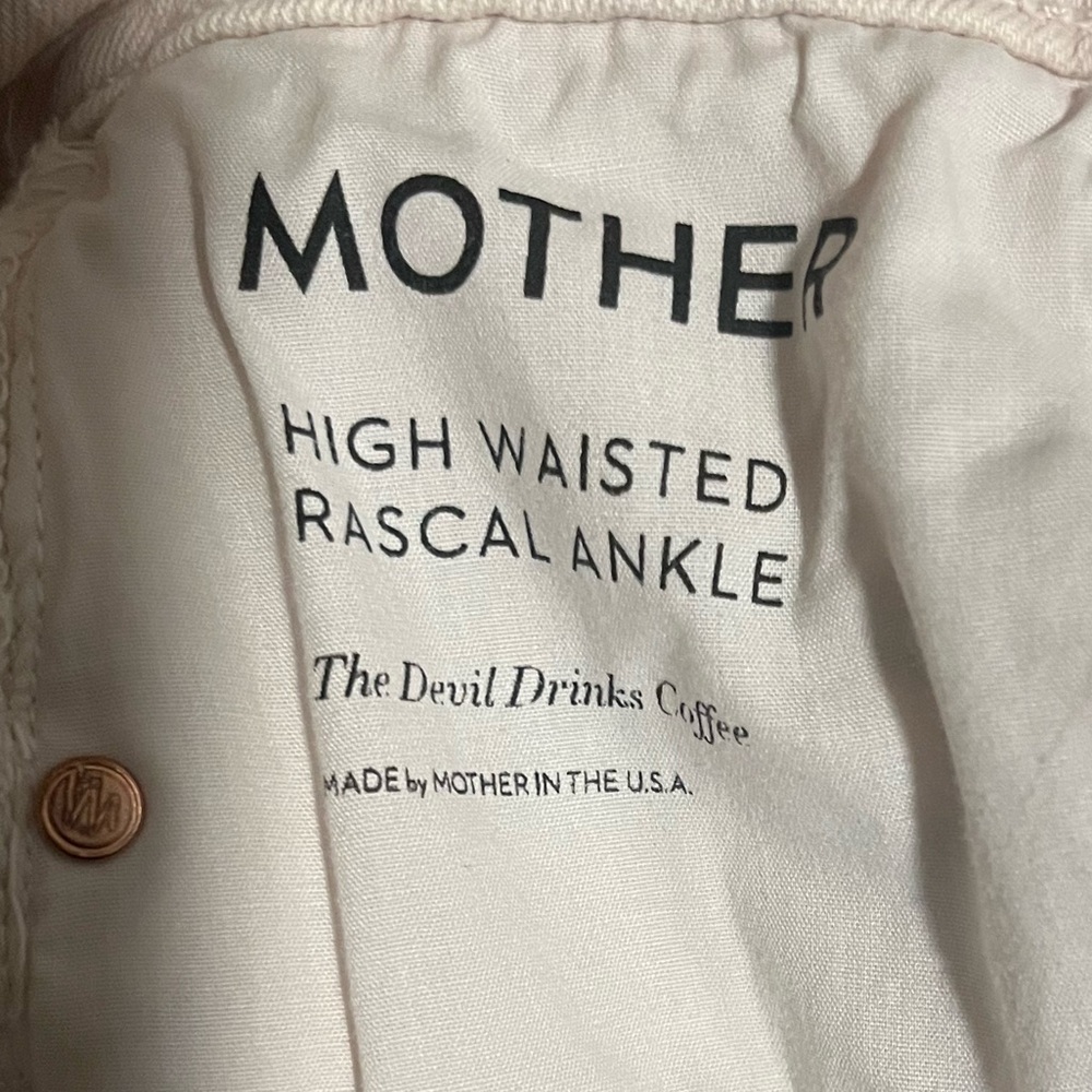 MOTHER SUPERIOR High Waisted Rascal Ankle The Devil Drinks Coffee - Soft Pink - Picture 12 of 13